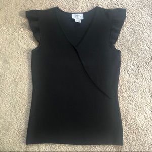Black LOFT sleeveless v-neck fitted sweater top S